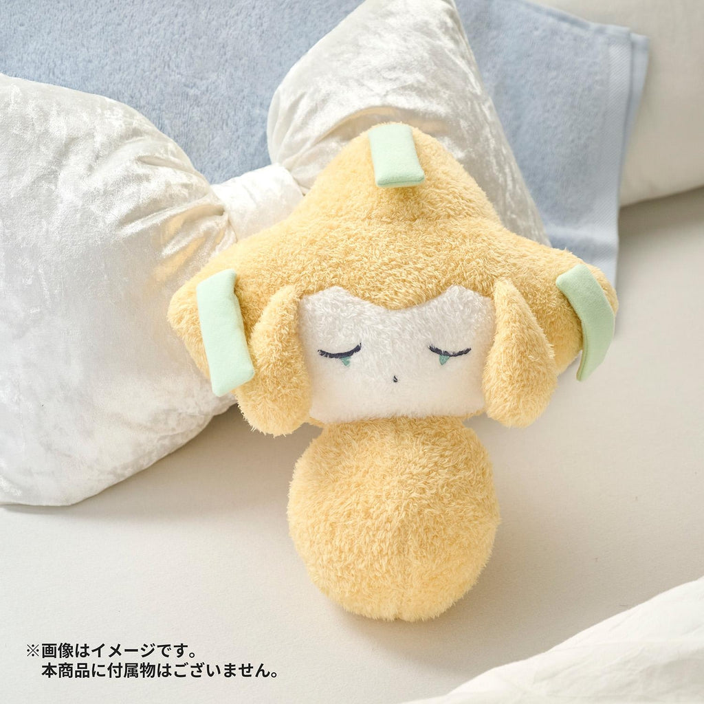 Authentic KADO Japan Luminous Jirachi Hoshi Tsunagi Life-sized Sleeping Jirachi plushie with official Pokemon Center packagin