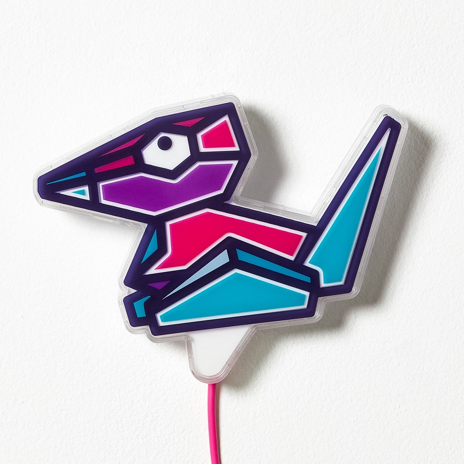 Japanese Pokemon Neon LED Light, standing on a desk with vibrant colors
