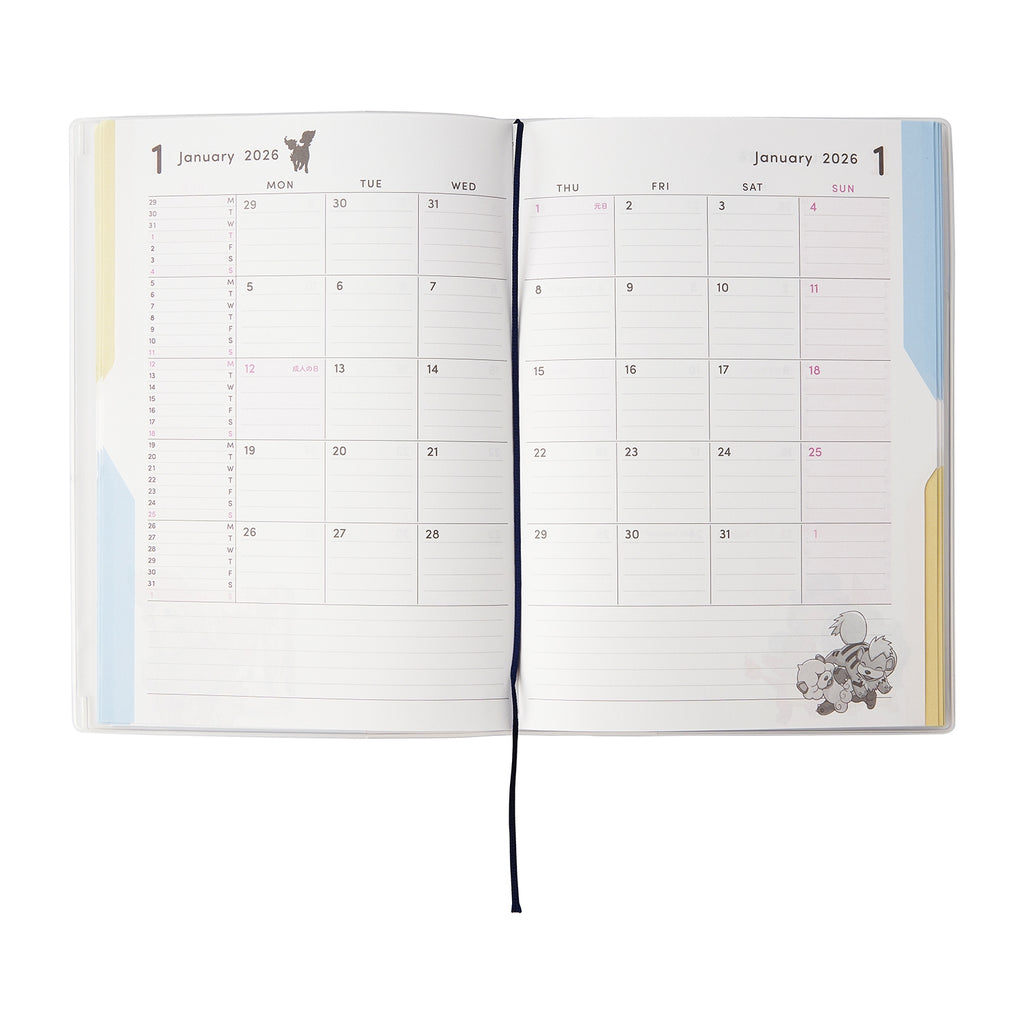 Authentic Japanese Pokemon stationery B6 Double Schedule Book with collectible characters
