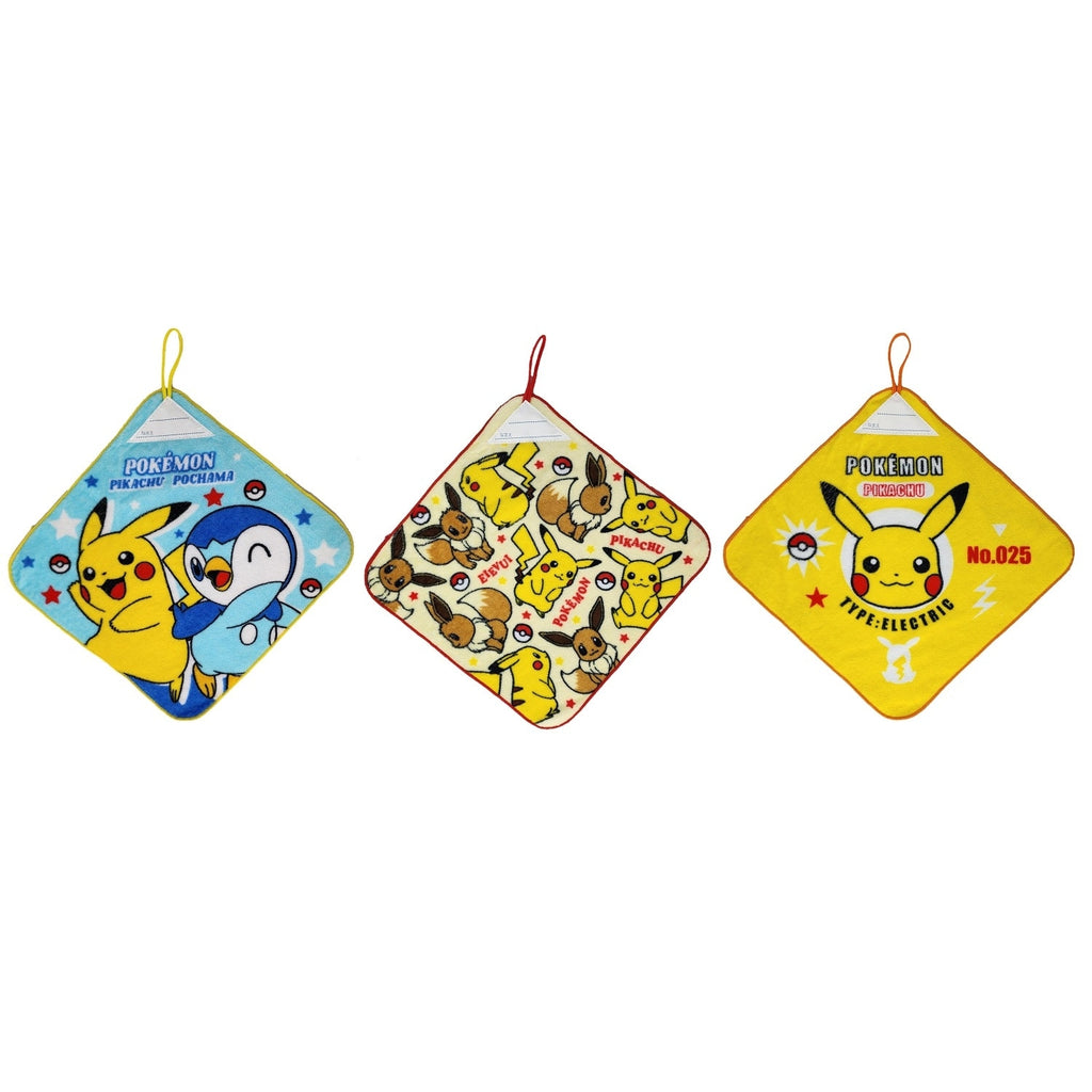 Pokemon 3 loop towel from Japan, featuring colorful Pokemon characters