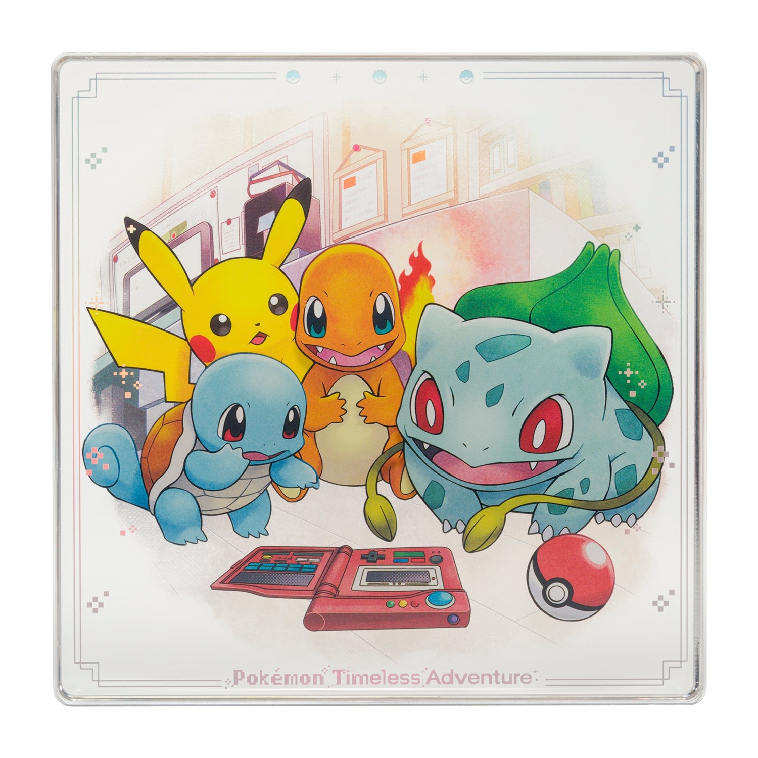 Pokémon Timeless Adventure Kanto Acrylic Block from Japan, featuring colorful characters