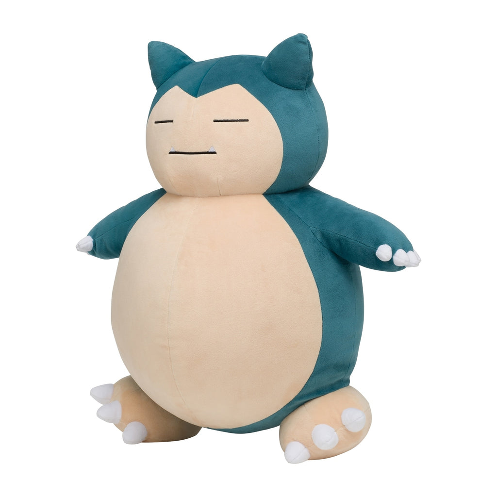 Authentic Japanese Snorlax plushie, detailed face and ears
