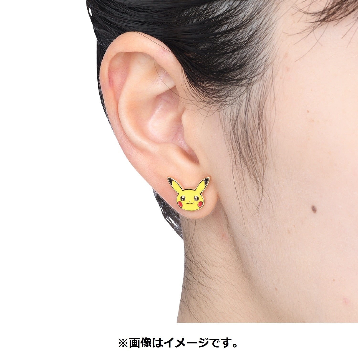 Close-up of Pikachu Earrings, intricate details from Japan
