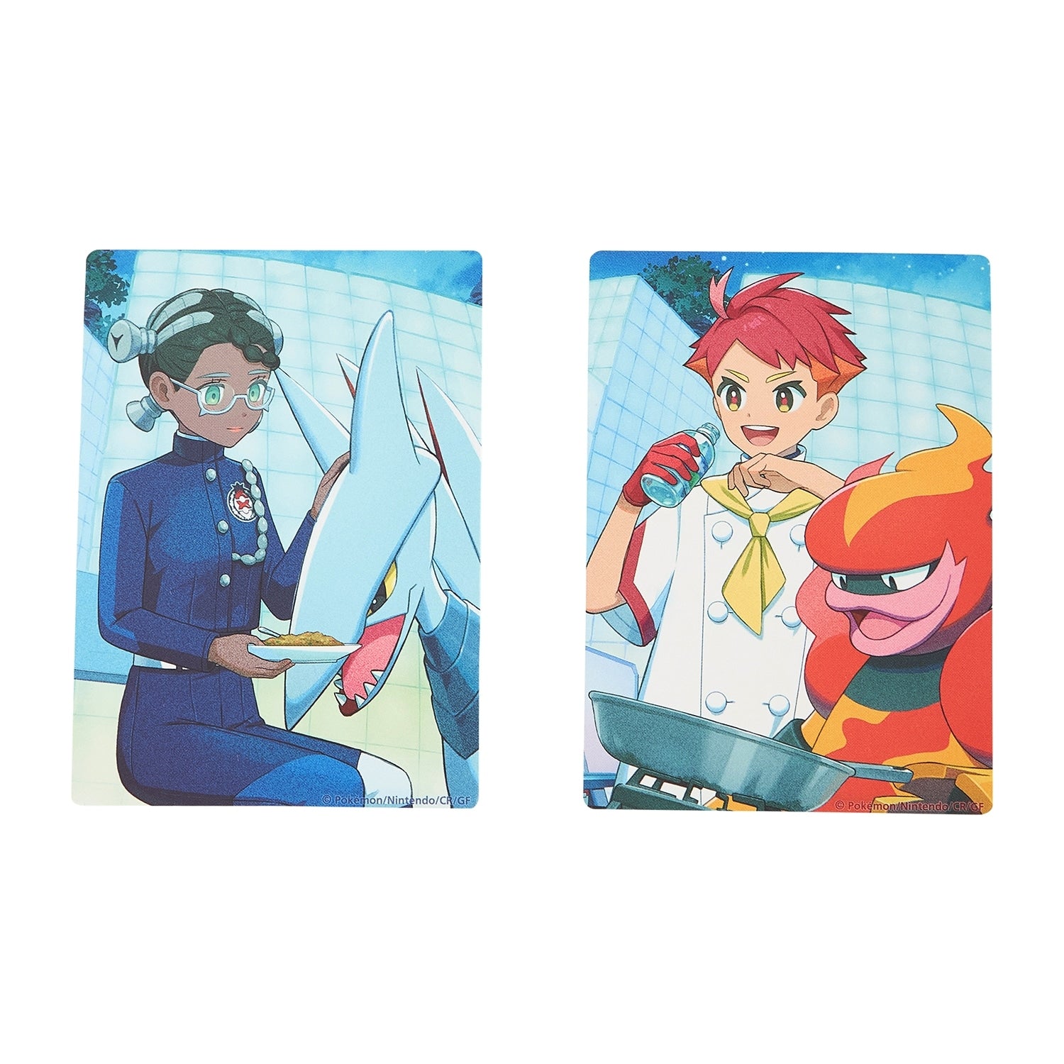 Pokémon Trainers Blueberry Academy Acrylic Photo Holder on display, featuring Japanese anime characters