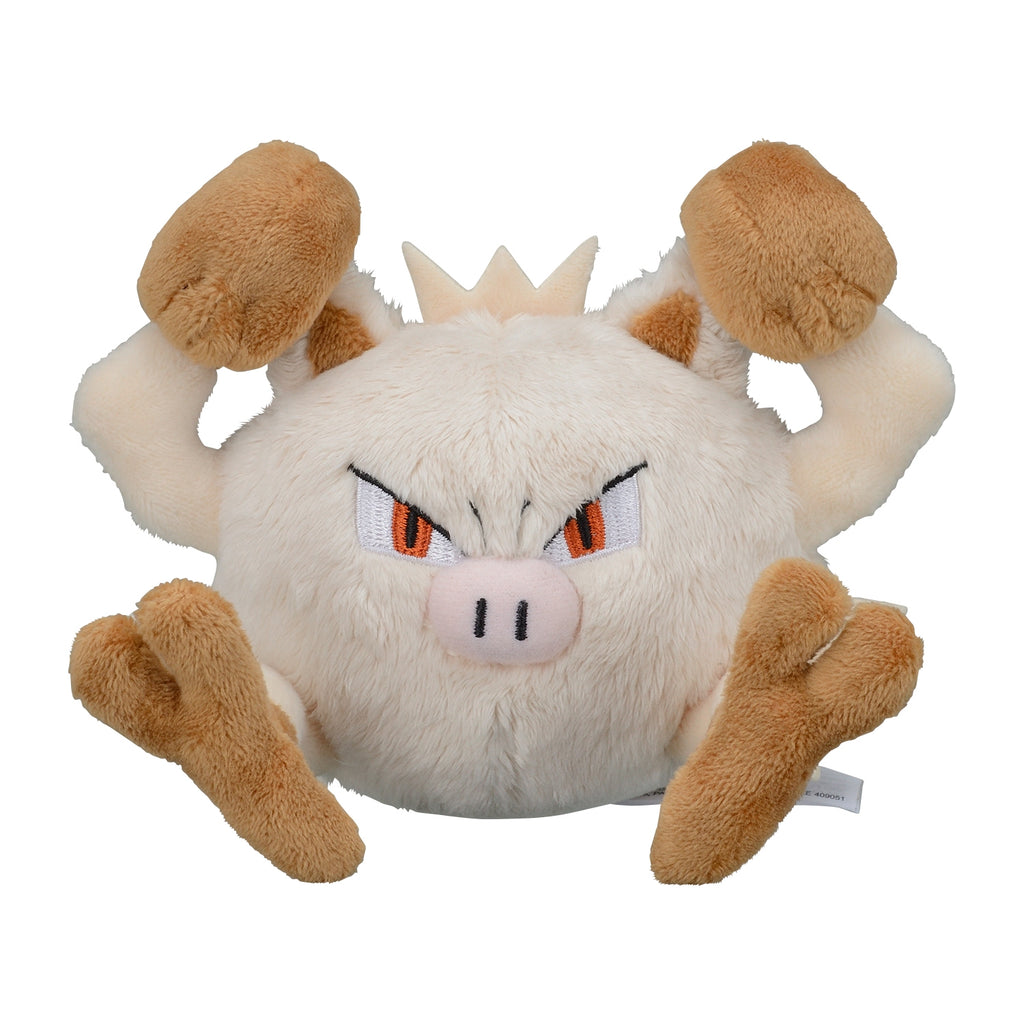 Authentic Japanese Pokémon plush Mankey figure, detailed face and hands