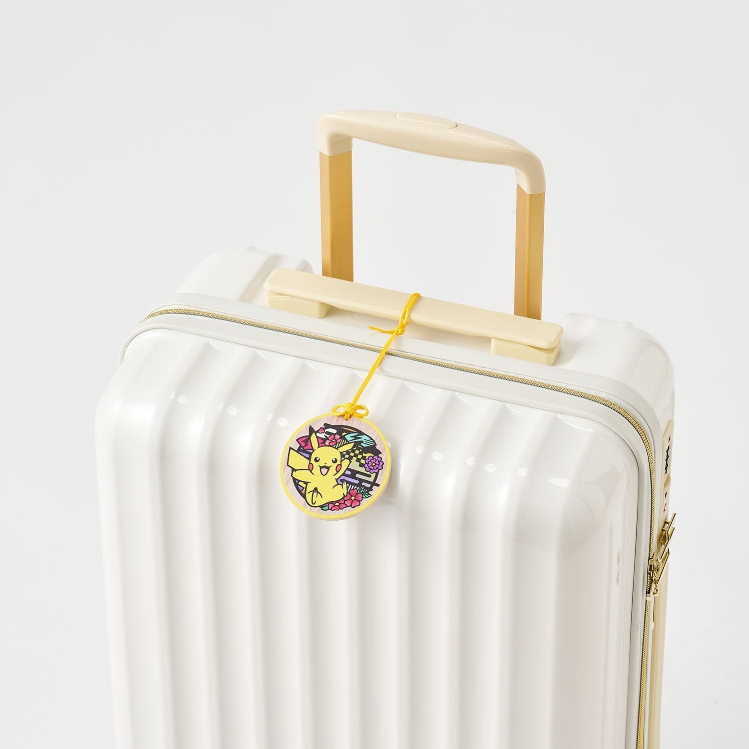 Back of Pikachu luggage tag with Pokemon Center Japan logo, authentic Japanese product