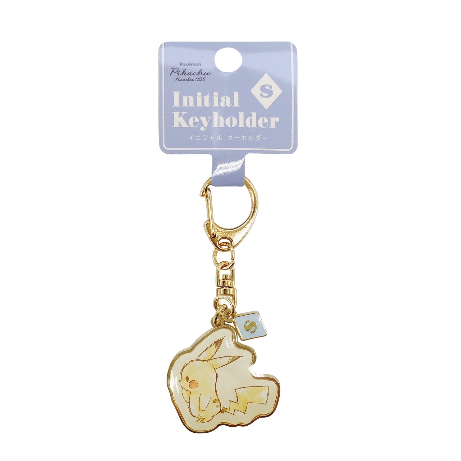 Pikachu initial keychain with yellow electric-type design from Japan