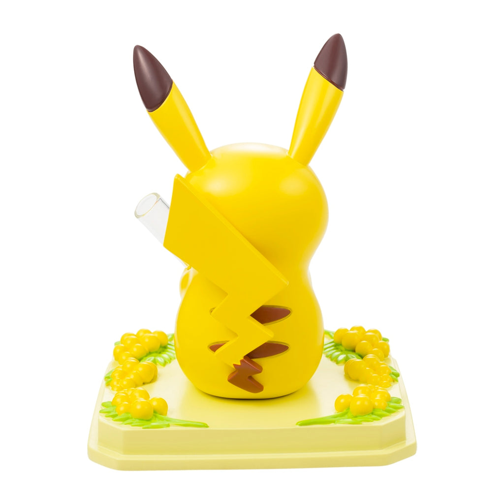 Japanese Pikachu Mimosa figure, authentic anime collectible, flower vase detail