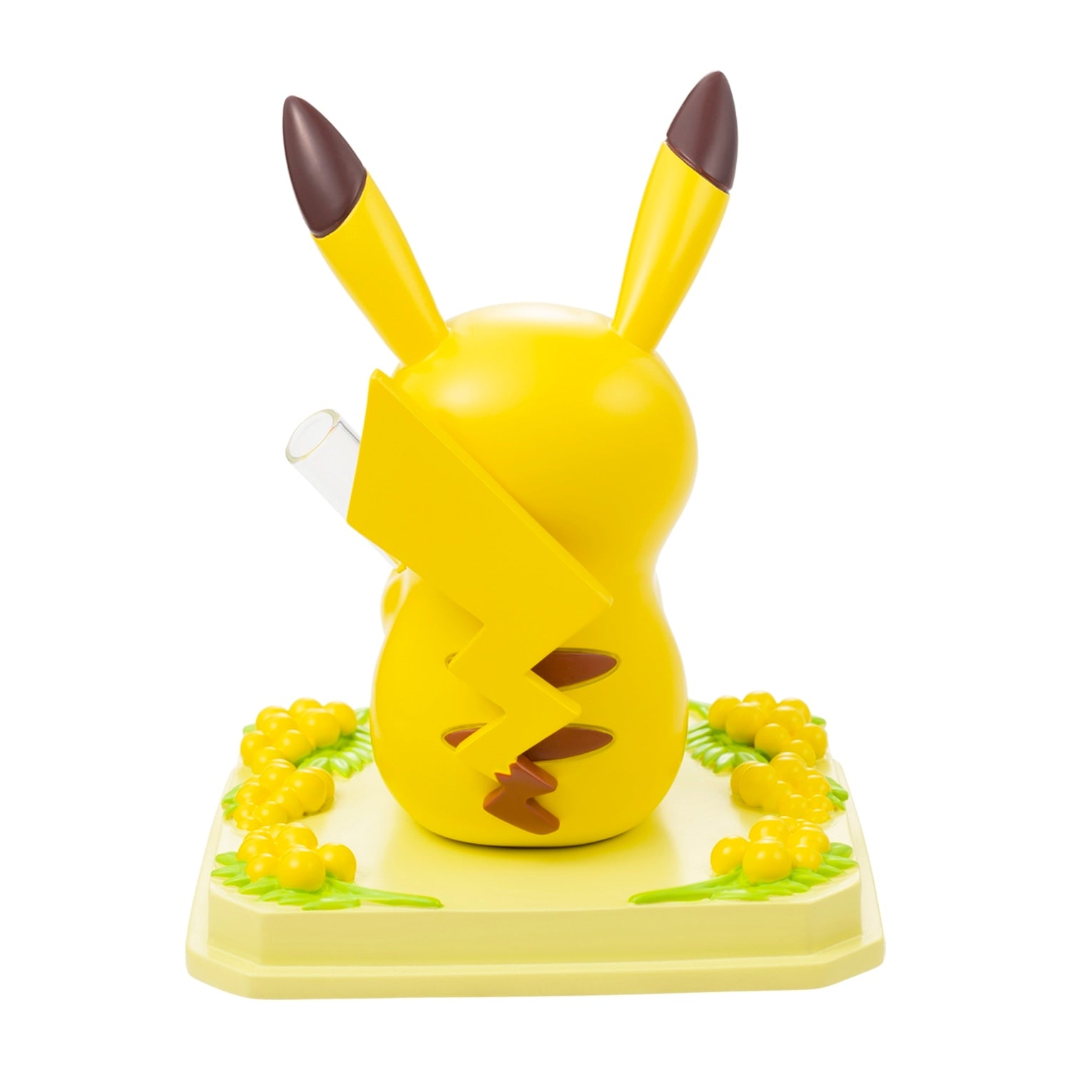 Japanese Pikachu Mimosa figure, authentic anime collectible, flower vase detail
