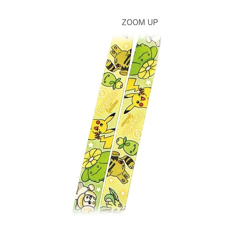 Official Pokemon Center Japan neck strap with green and yellow design