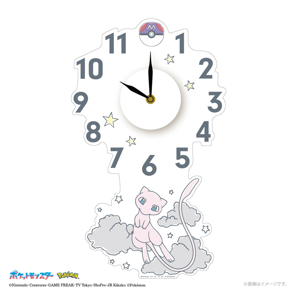 Pokemon Mew wall clock sticker with Mew character from Japan