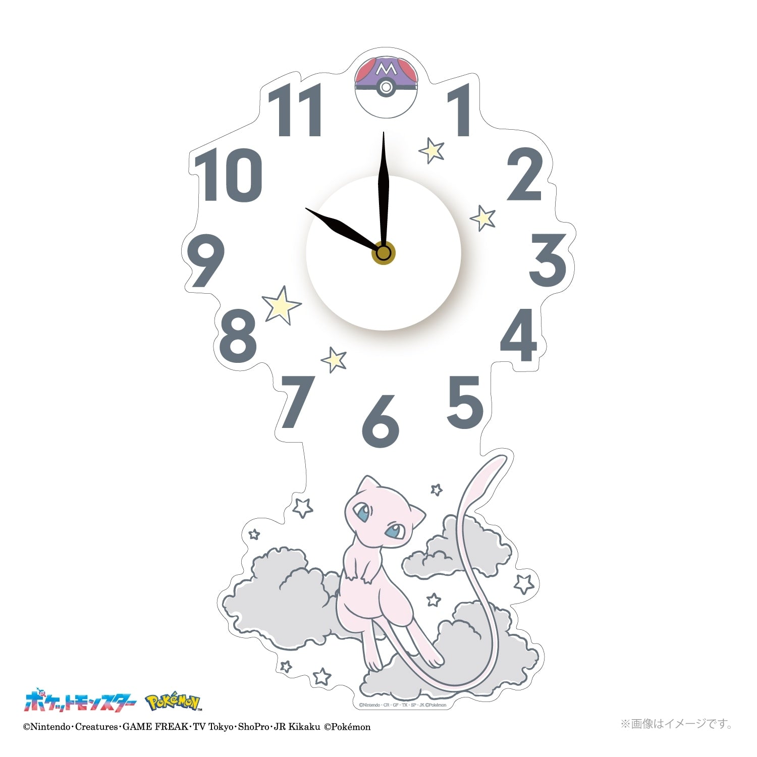 Pokemon Mew wall clock sticker with Mew character from Japan