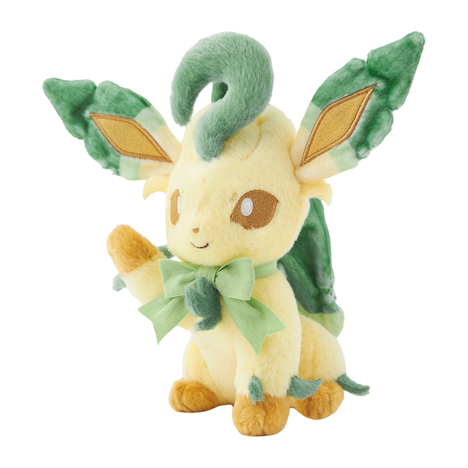 Authentic Japanese Pokemon Leafeon plush, green leaf details