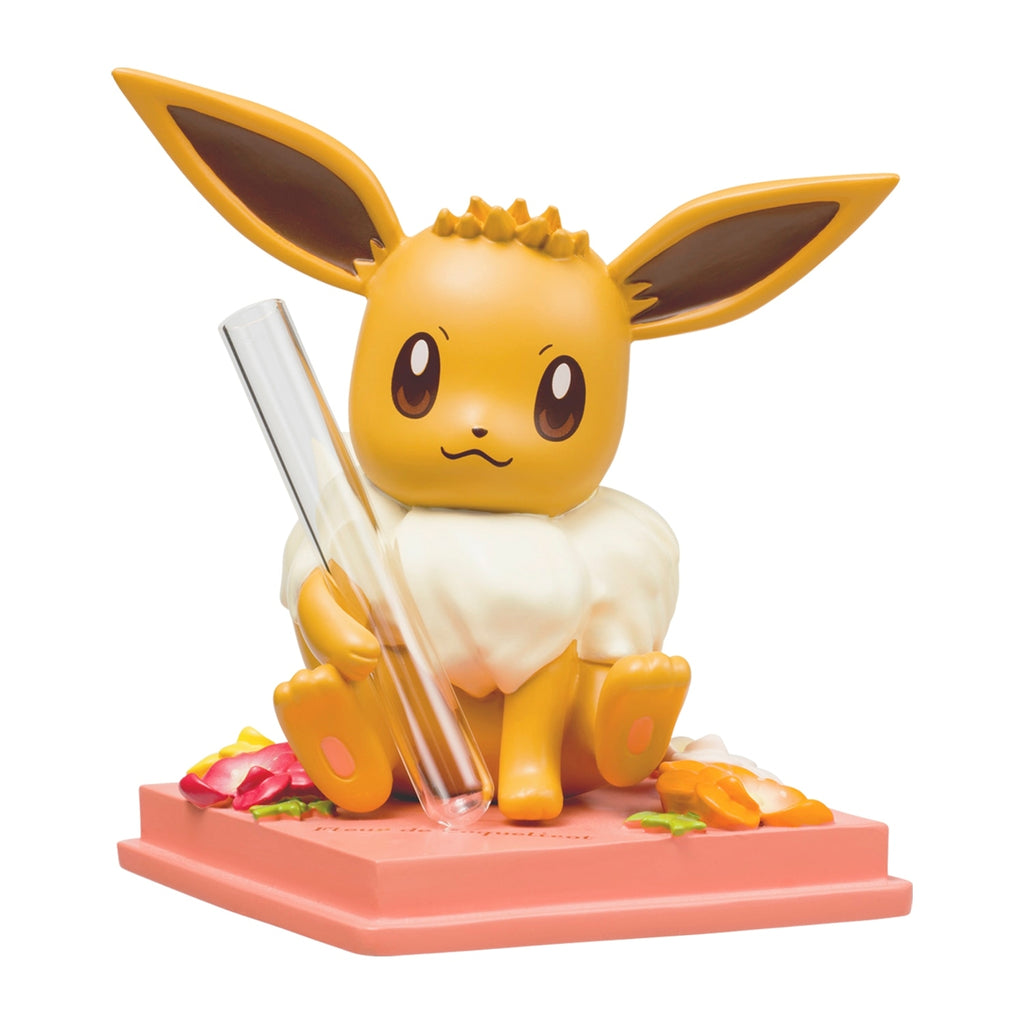 Pokemon Eevee figure with flower vase, authentic Japanese collectible