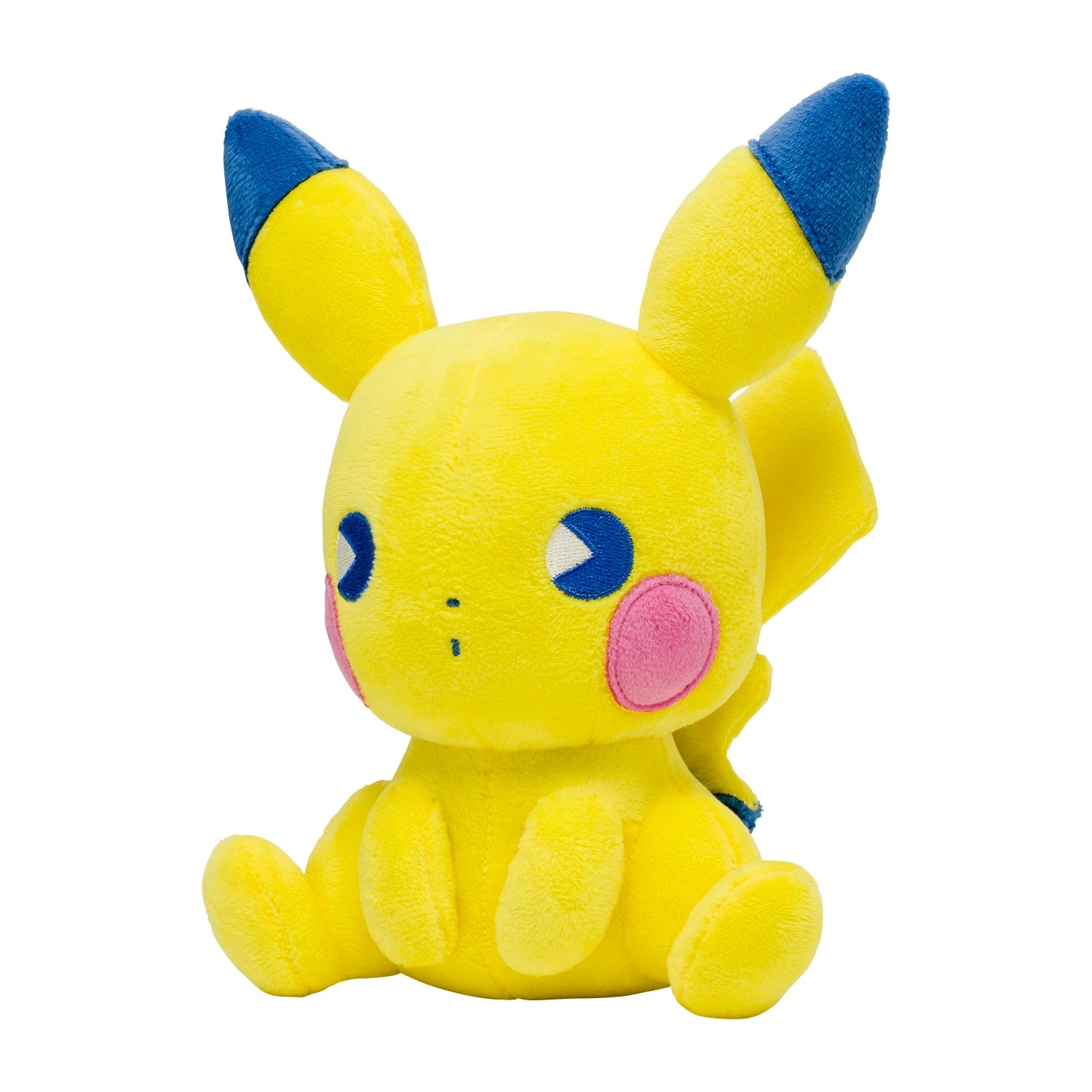 Authentic Japanese Pikachu plush with detailed face and ears from Japan