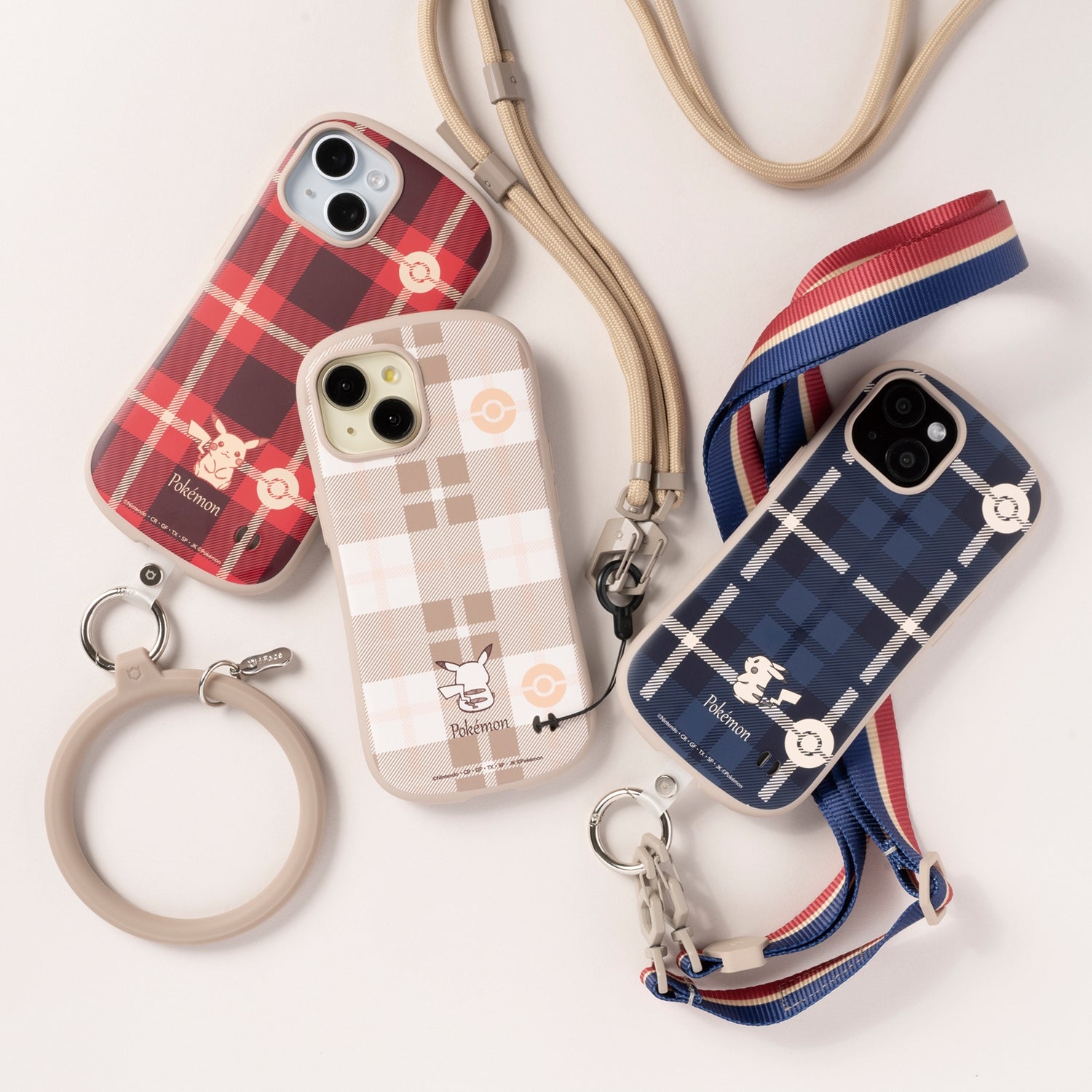 [iPhone 15 only] iFace First Class case (check/beige)