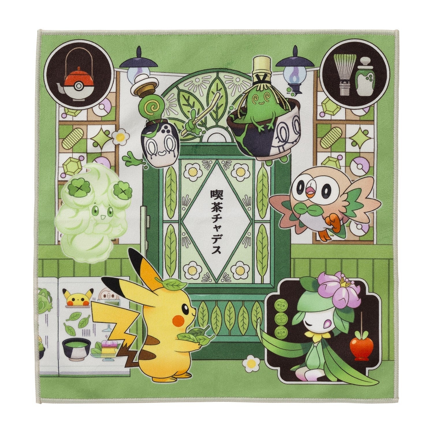 Pokemon Guest Towel Cafe Chadesu with colorful characters from Japan