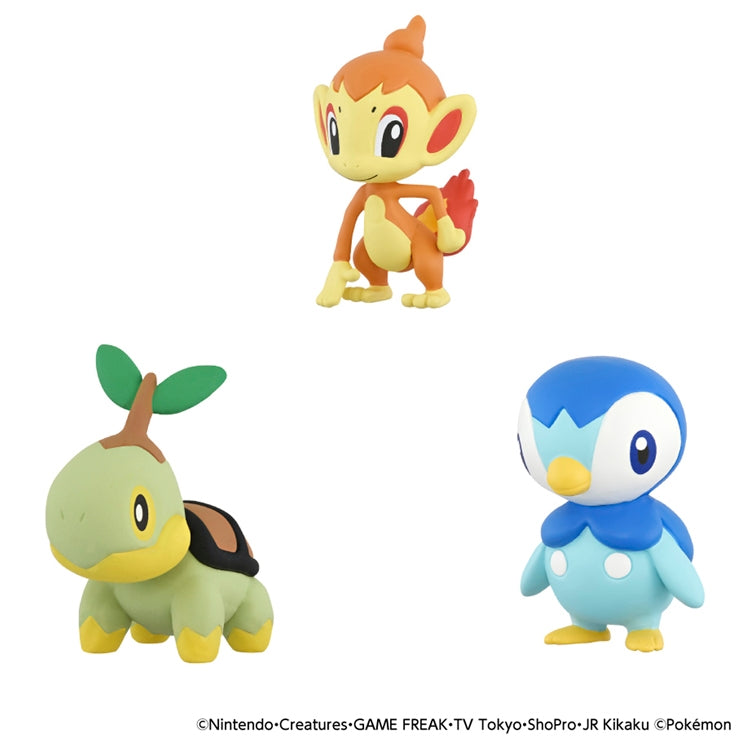 Close-up of Pokemon figures in Departure Sinnoh Region Set, Japan exclusive
