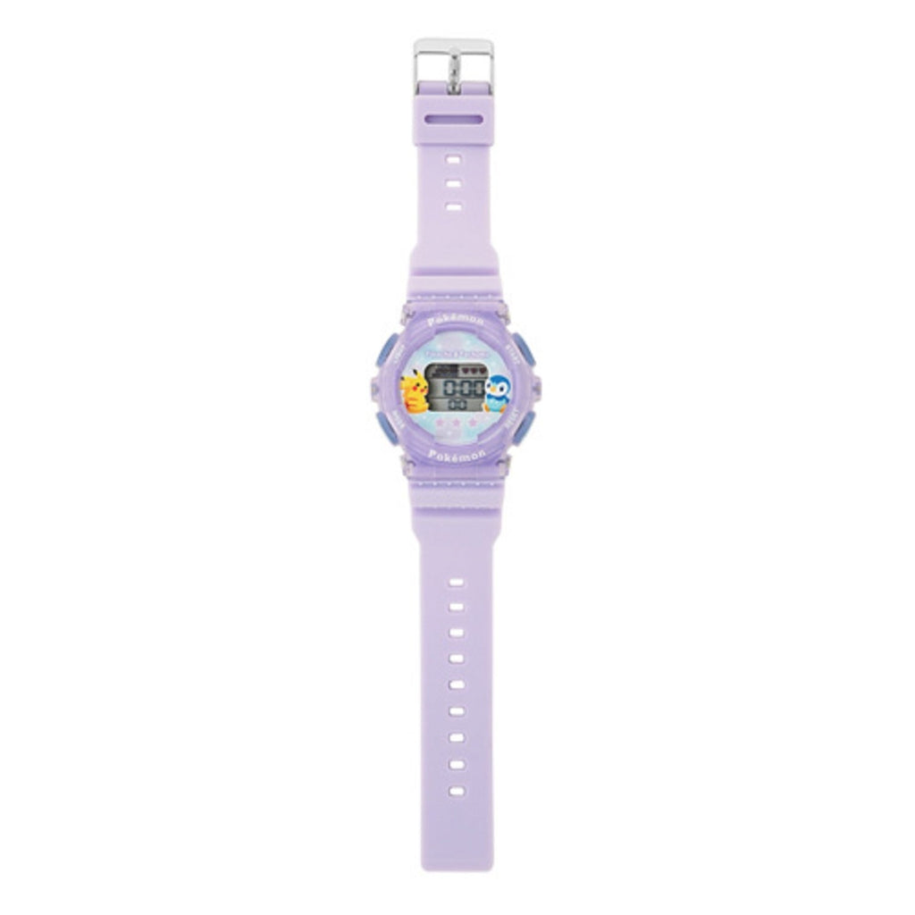 Back of Pokemon Digital Watch Purple, displaying official Japan licensing and authenticity
