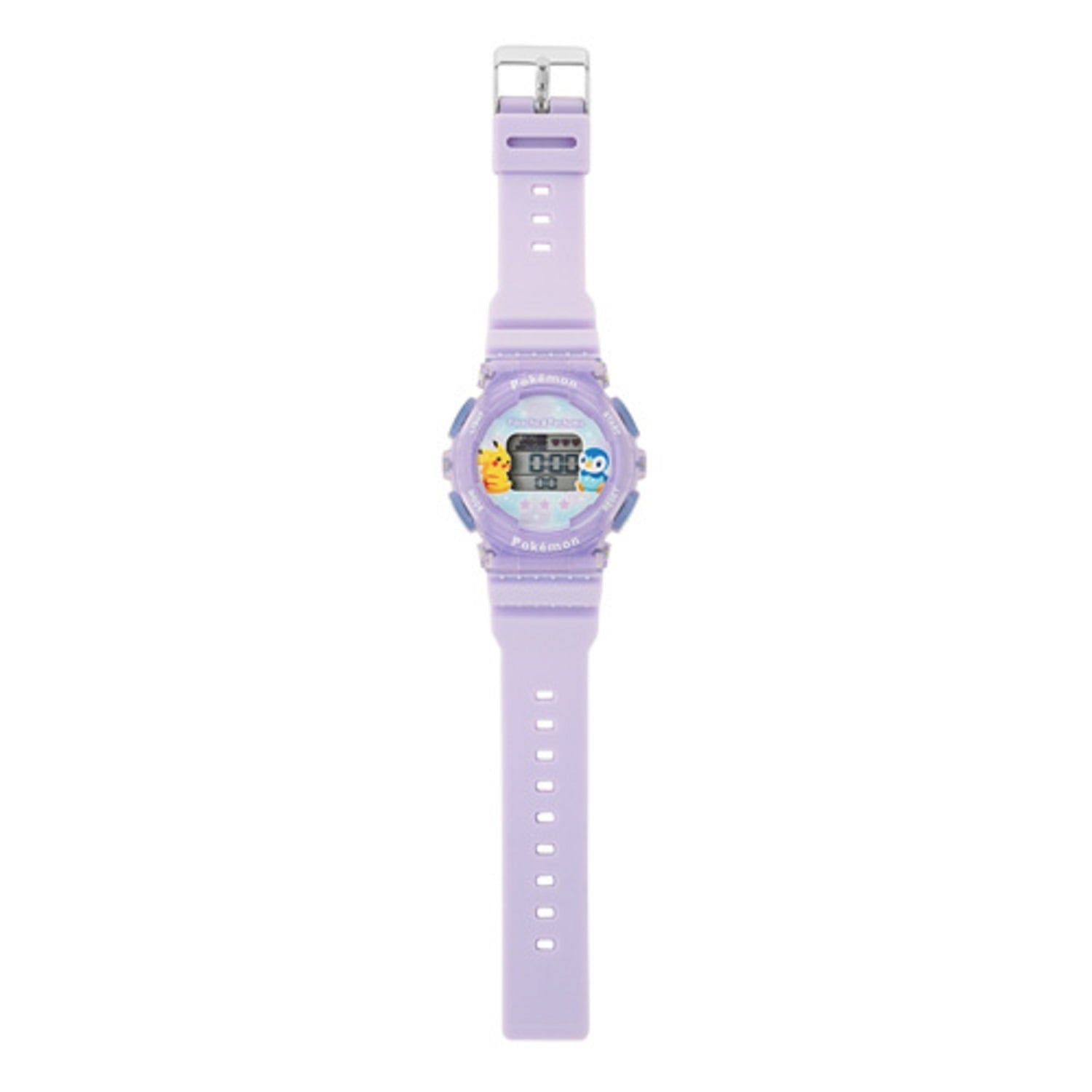 Back of Pokemon Digital Watch Purple, displaying official Japan licensing and authenticity