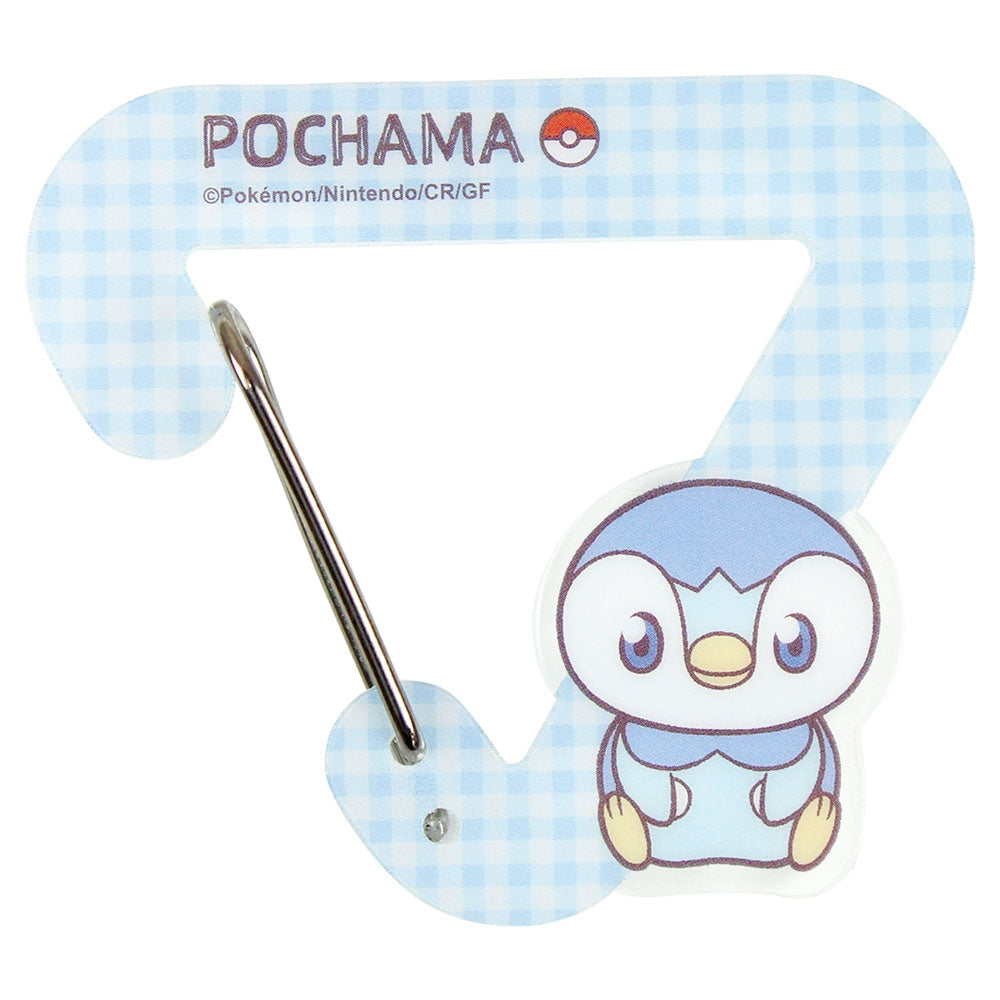 Piplup die cut acrylic carabiner holder from Japan, featuring a water-type penguin Pokemon