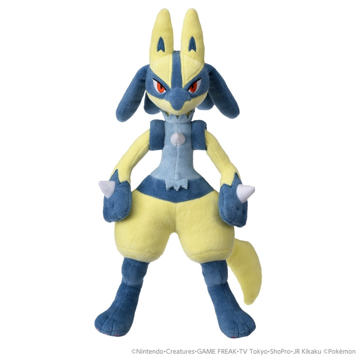 Authentic Lucario plush toy, 23cm tall, from Japan