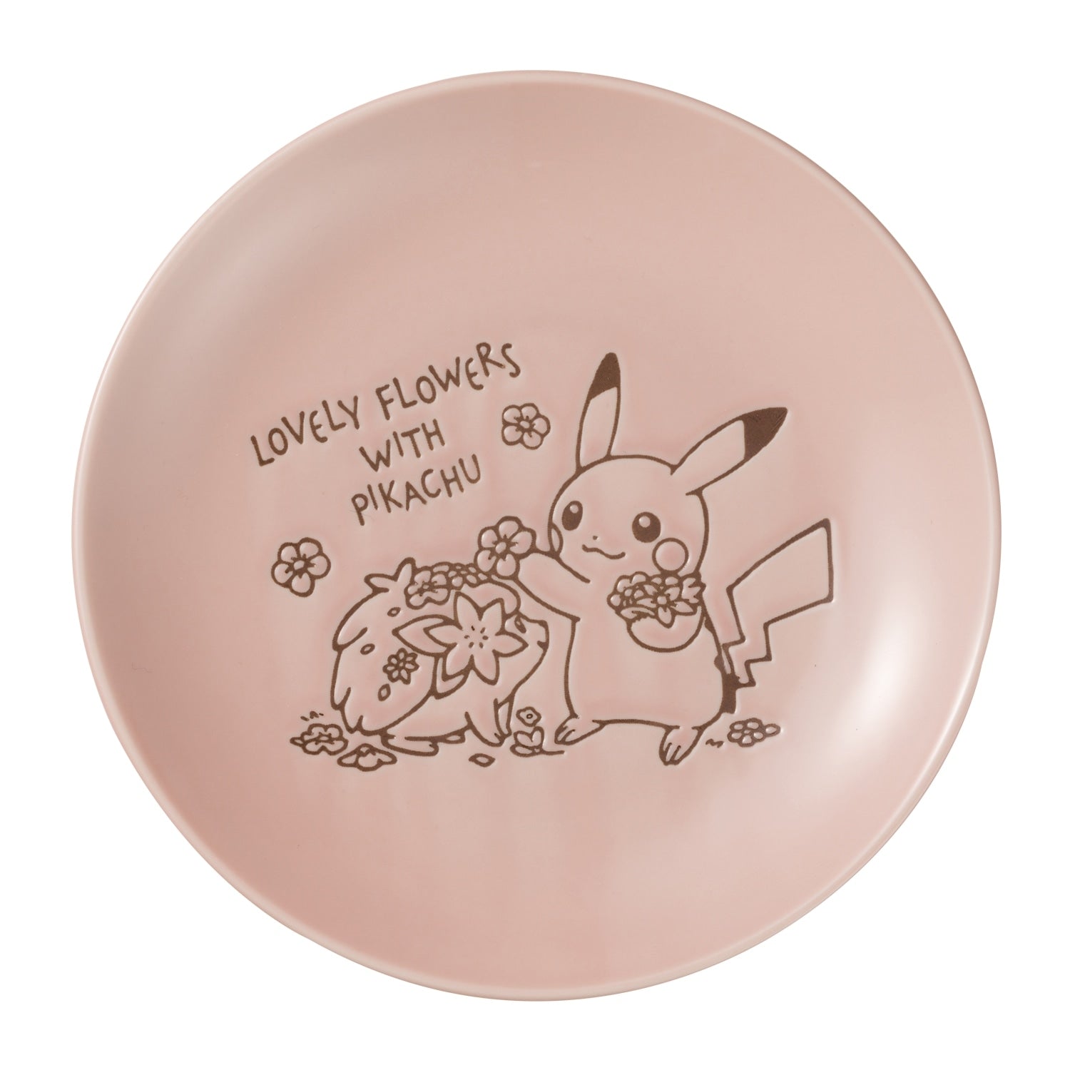 Plate LOVELY FLOWERS WITH PIKACHU Pink M
