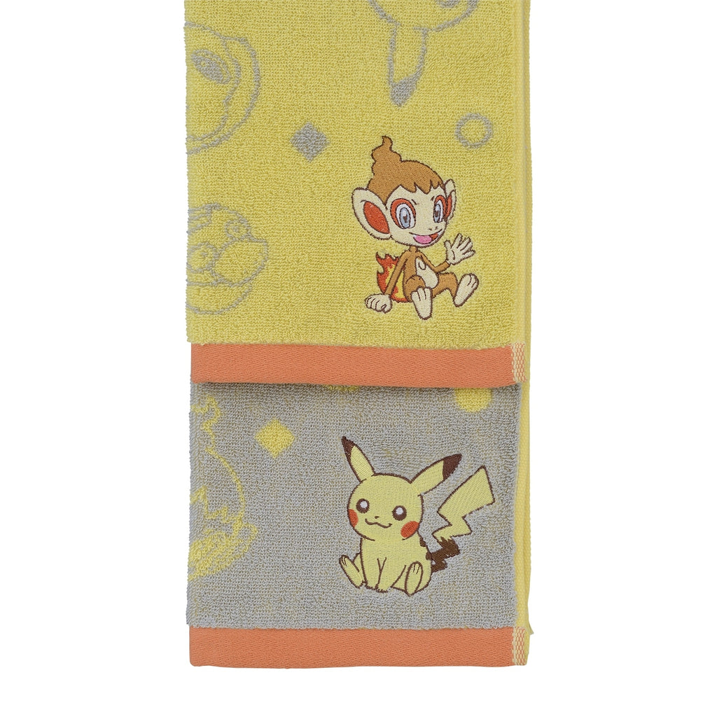 Close-up of Pokemon Face Towel Tabi no Omoide YL from Japan, featuring detailed graphics