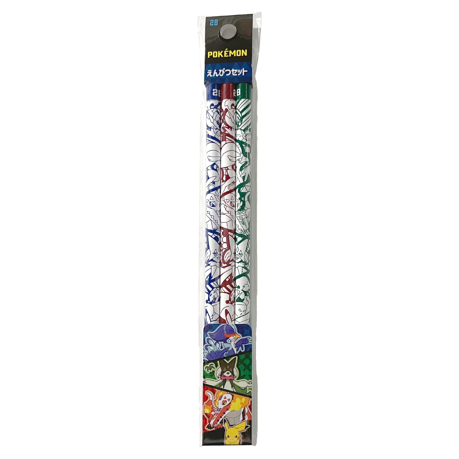 Pokemon Mega Evolution Pencil Set with colorful pencils from Japan
