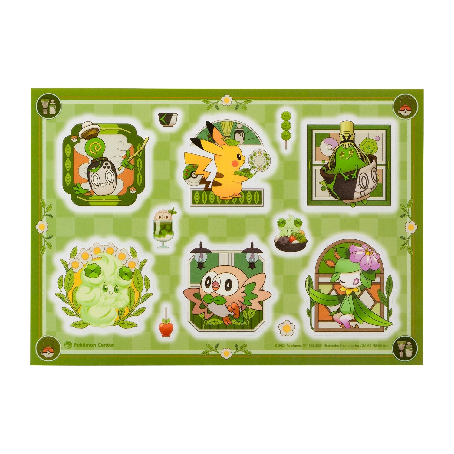 Cafe Chades sticker set featuring Poltchageist from Japan, official Pokemon Center product