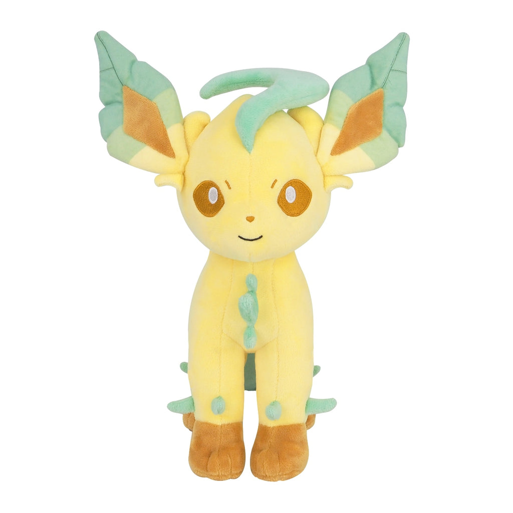 Authentic Japanese Pokemon Leafeon stuffed toy with brown eyes