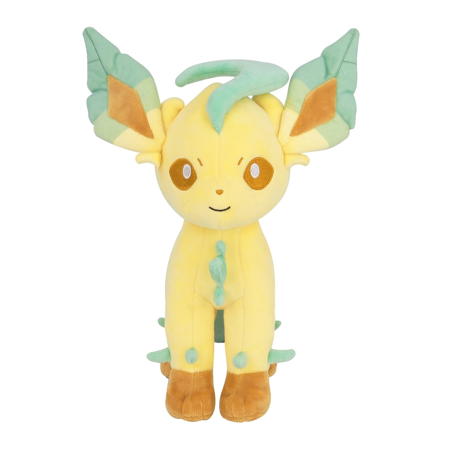Authentic Japanese Pokemon Leafeon stuffed toy with brown eyes