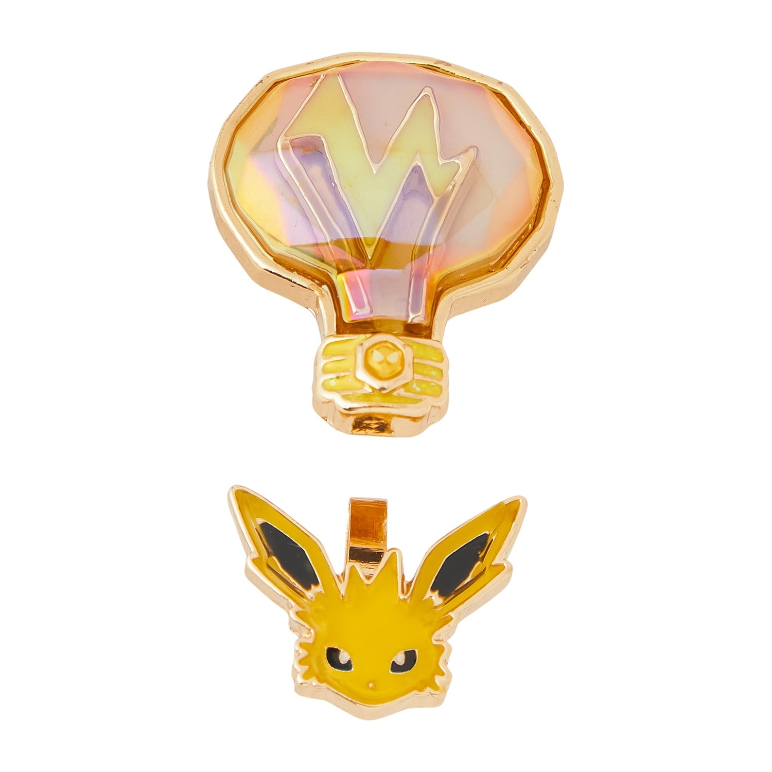 Close-up of Pokémon electric terrace thunders earrings, Japan exclusive accessory