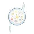 Pokepiece PD60W compatible USB2.0 reel type Type-C cable white
