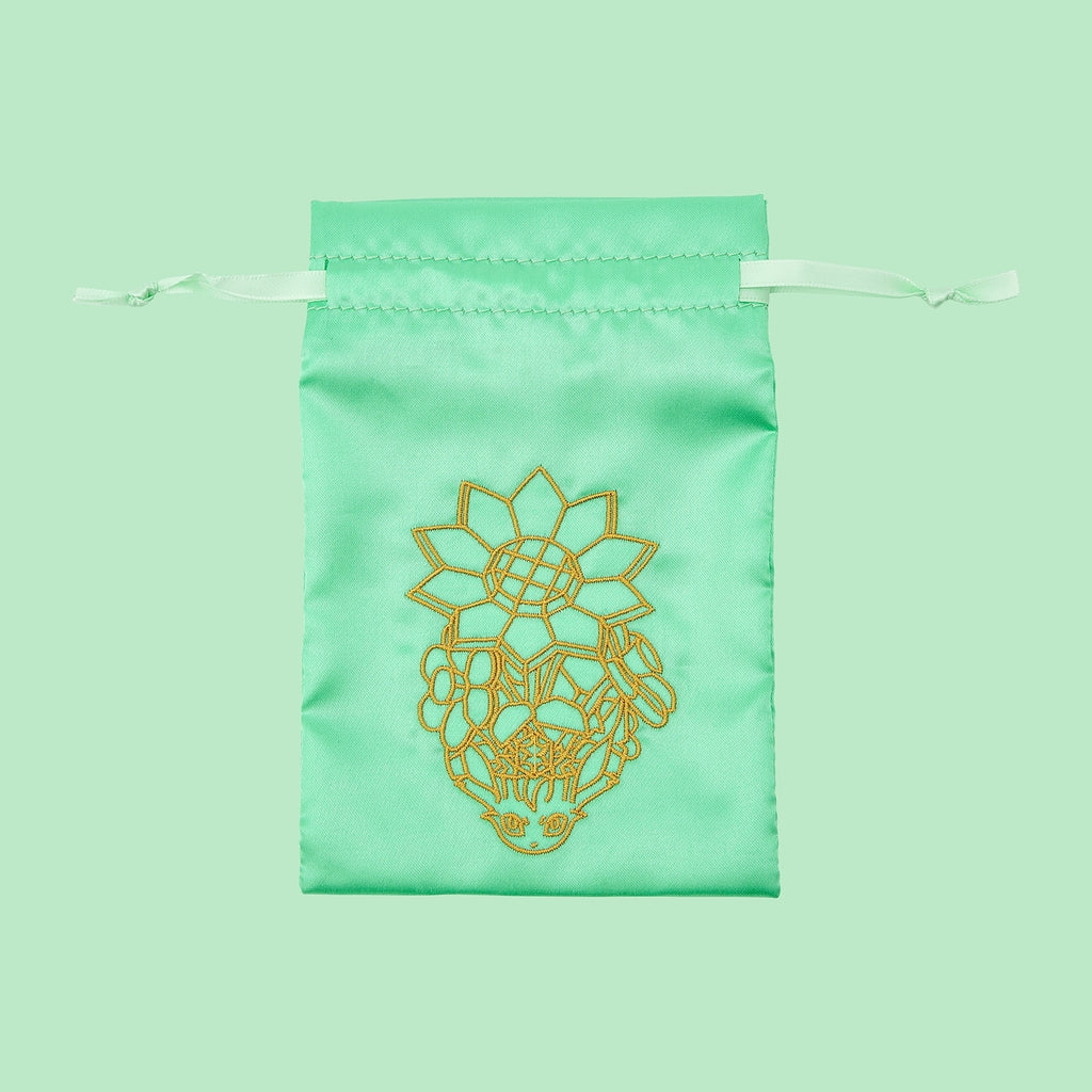 Close-up of Pokémon Die-cut Glitter Mirror Leafeon accessory, glittery finish, from Japan