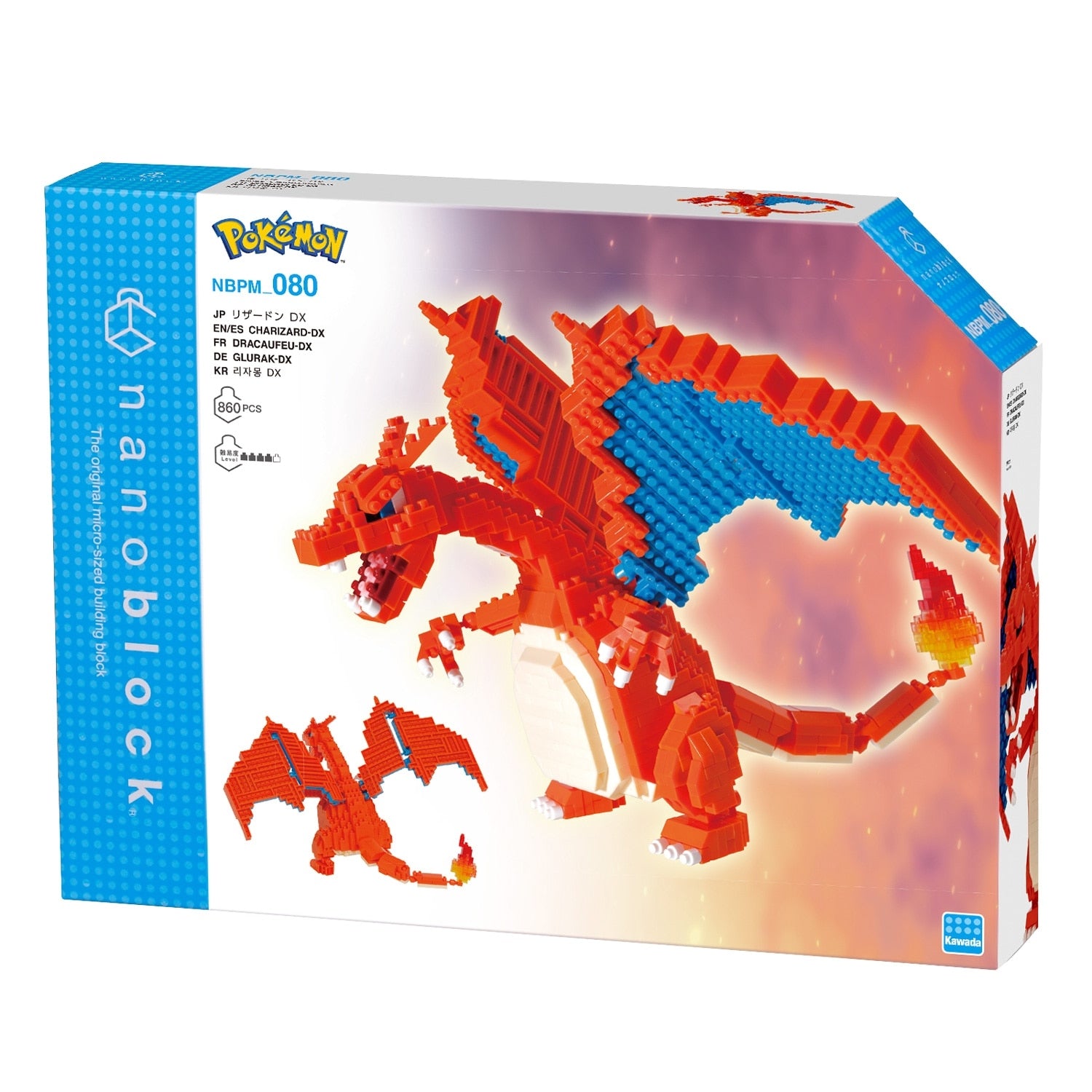 Nanoblock Charizard DX from Japan, detailed block structure