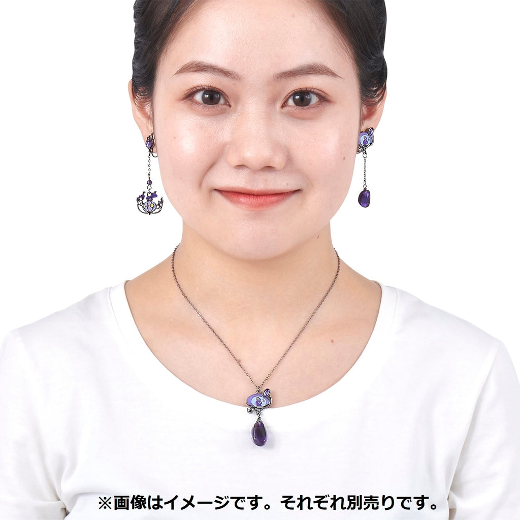 Authentic Pokemon SHINKA NO ISHI Rampler & Yami no Ishi earrings from Japan, chandelier style