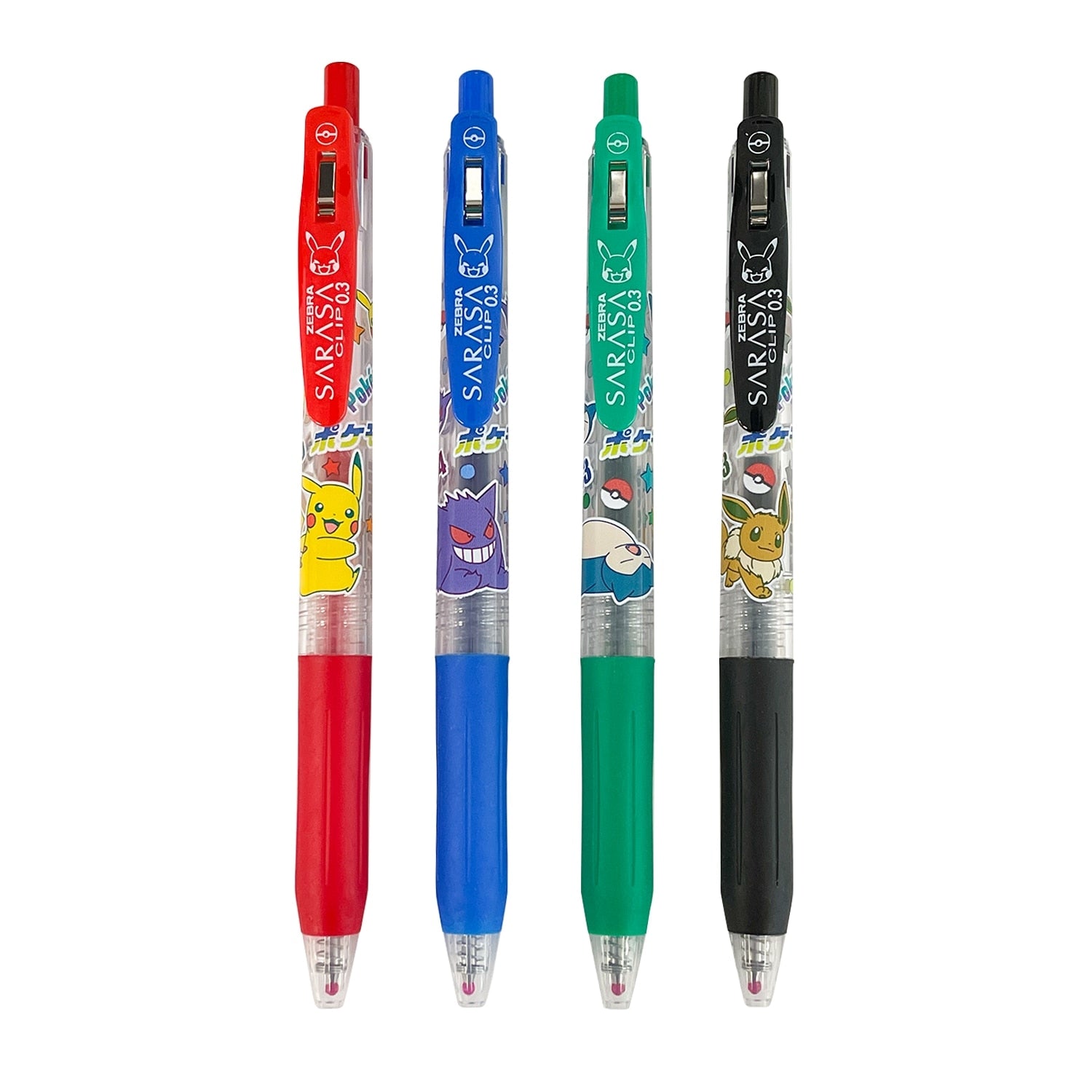 Colorful Sarasa clip set with Pokemon characters, sourced from Japan