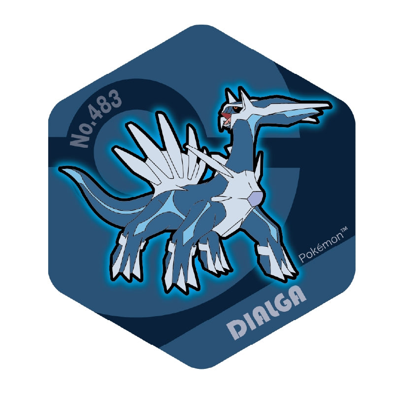 Dialga acrylic magnet with official artwork from Japan, featuring Steel Dragon type Pokemon