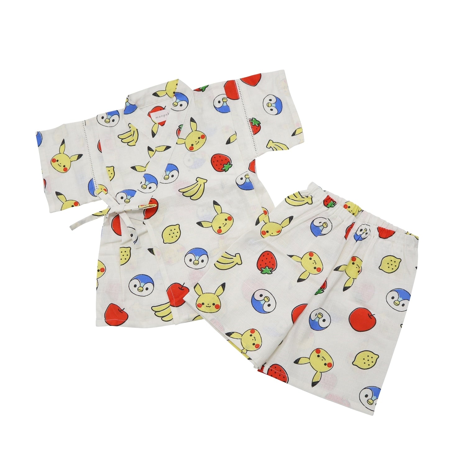 Monpoke all pattern jinbei white 110cm