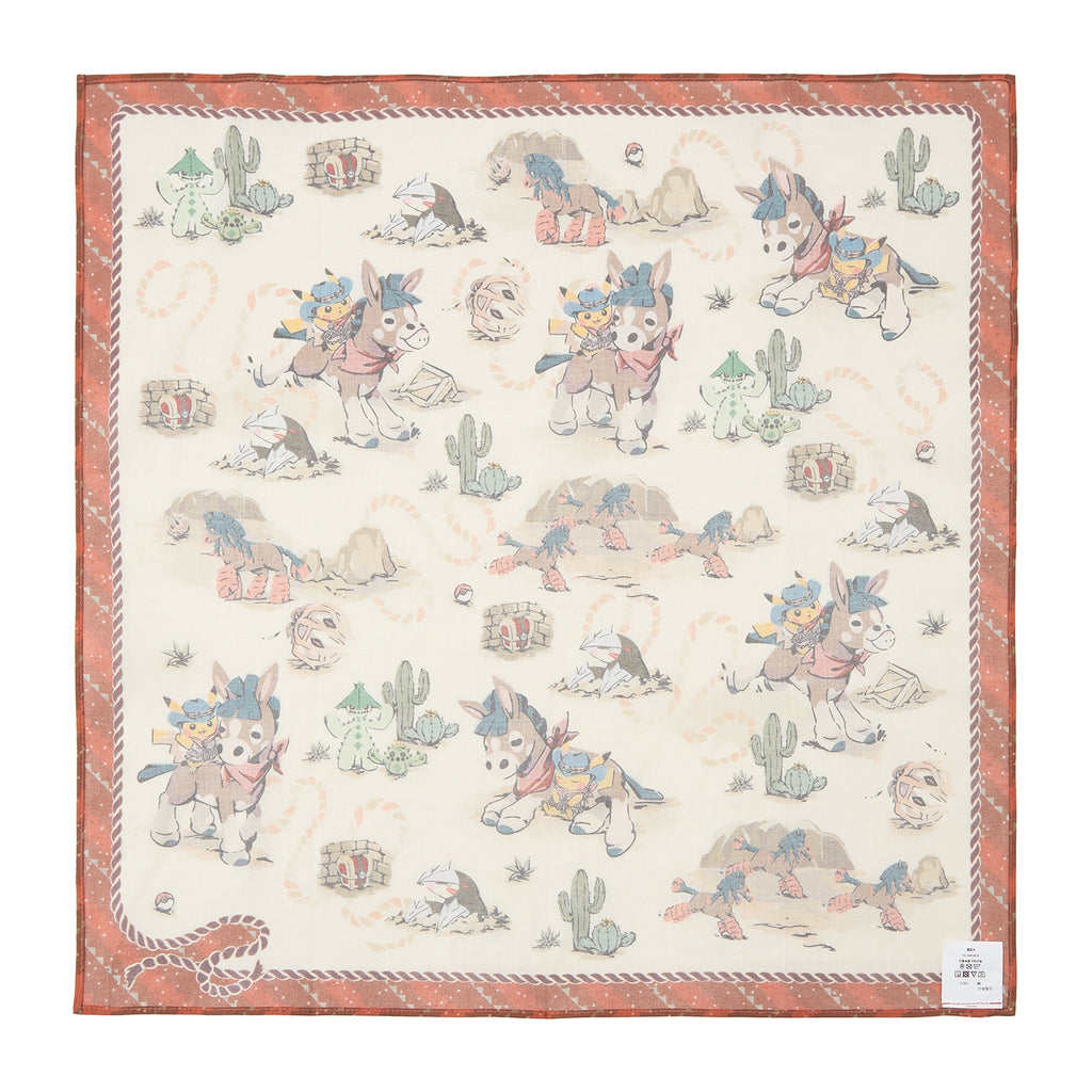 Authentic Pokemon Bandana Run Run! Desert, Japan exclusive collectible, vibrant details