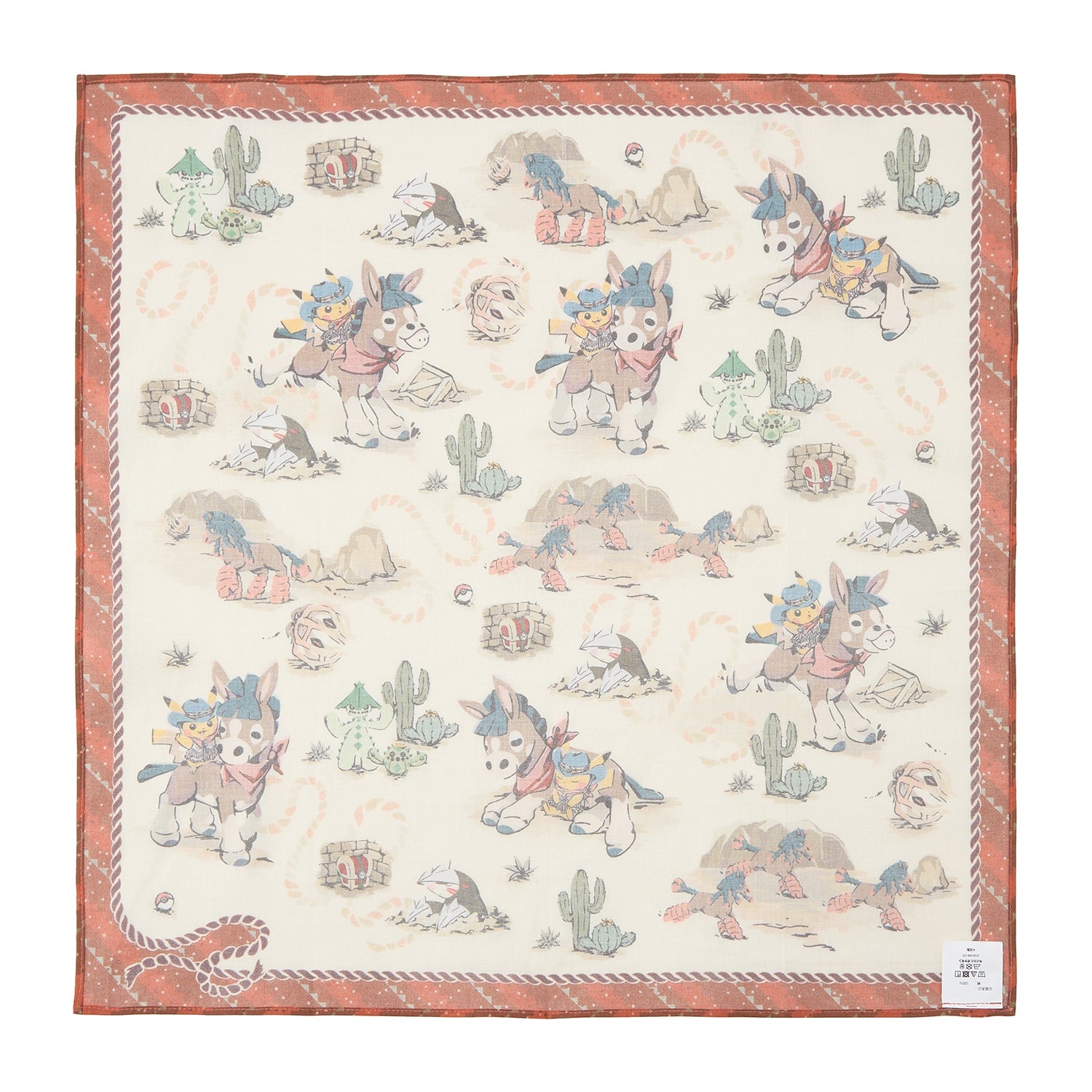 Authentic Pokemon Bandana Run Run! Desert, Japan exclusive collectible, vibrant details