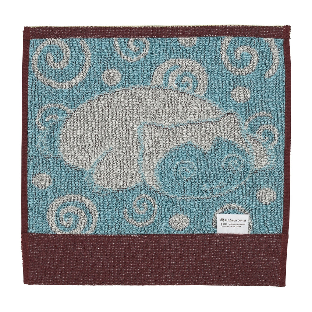 Close-up of Chikara Tsukita Pokemon hand towel, made in Japan with vibrant details