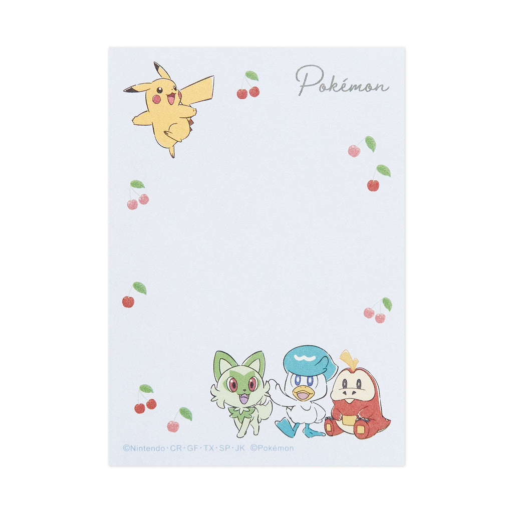 Close-up of Mini memo/cherry pages, showcasing authentic Pokemon details from Japan