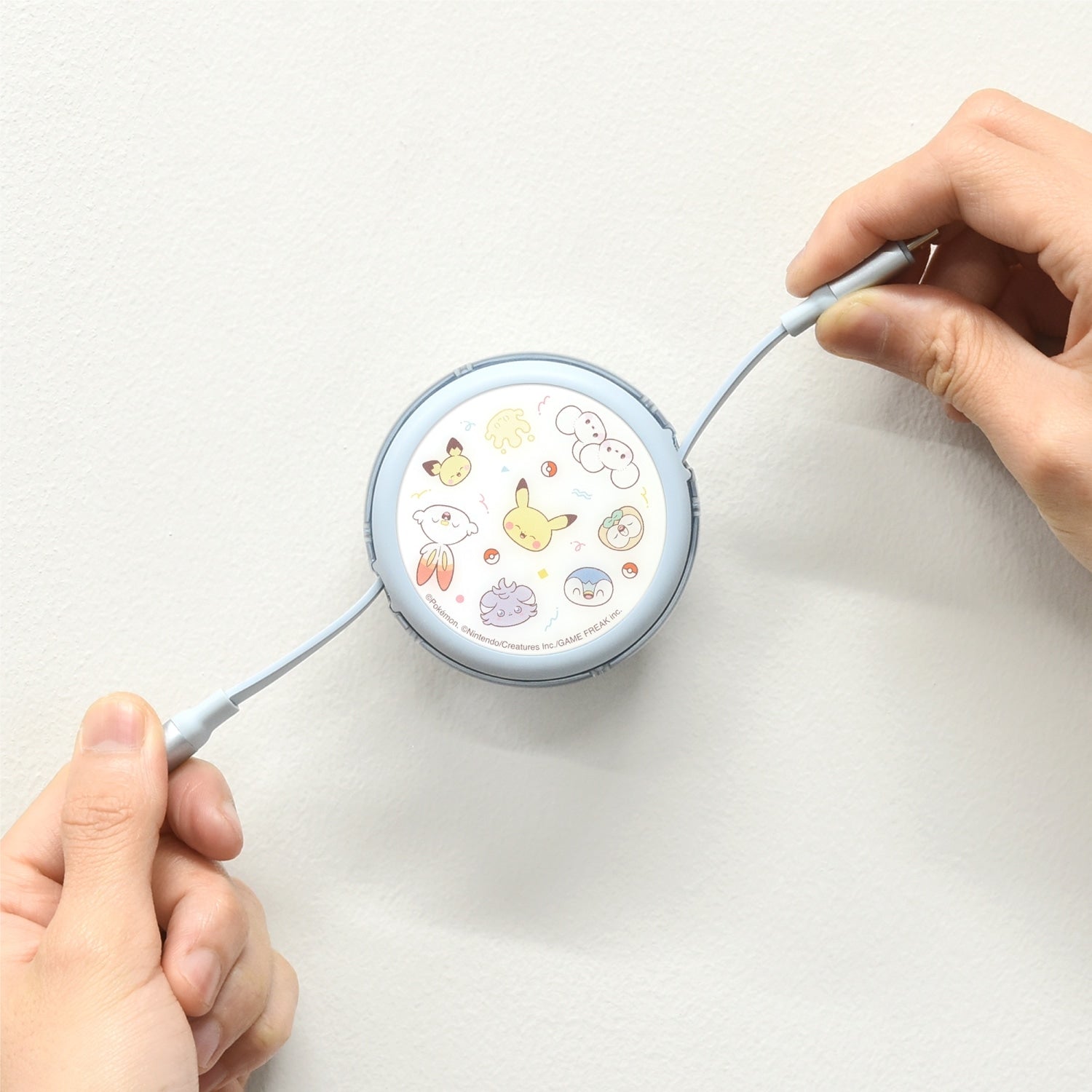 Pokepiece PD60W compatible USB2.0 reel type Type-C cable white