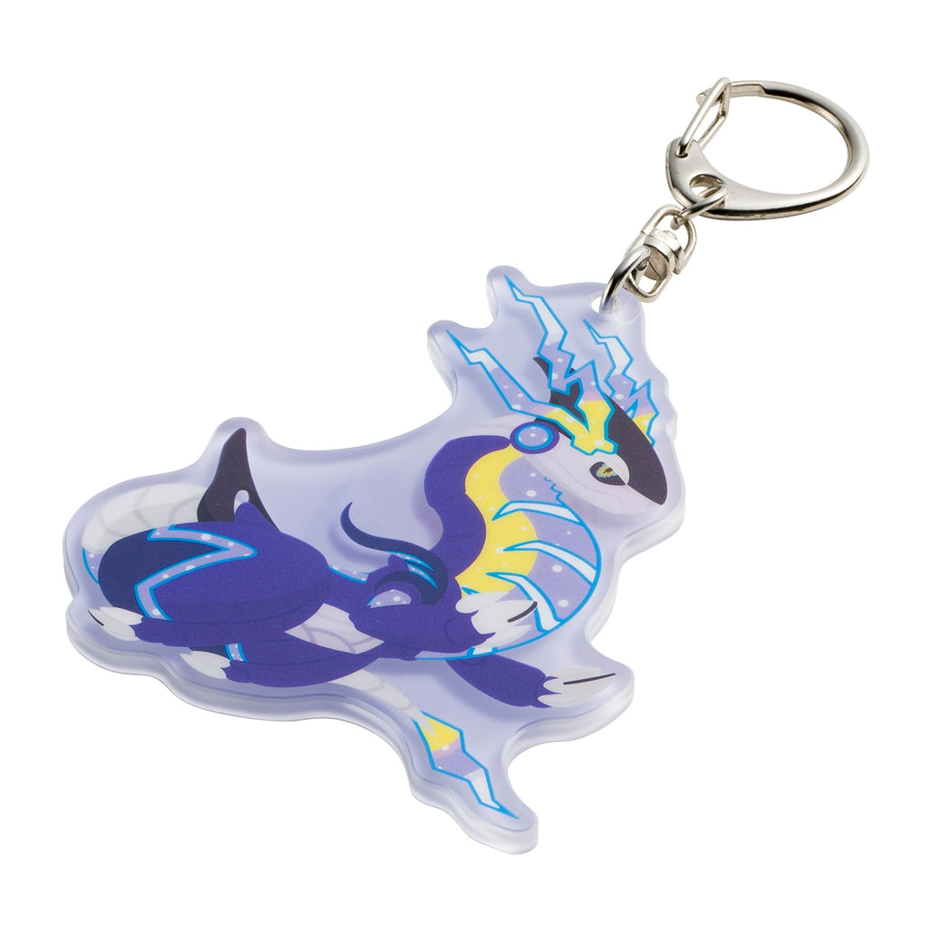 Authentic Miraidon keychain from Pokémon Center Japan, with intricate Paradox Pokémon design and Japanese packaging