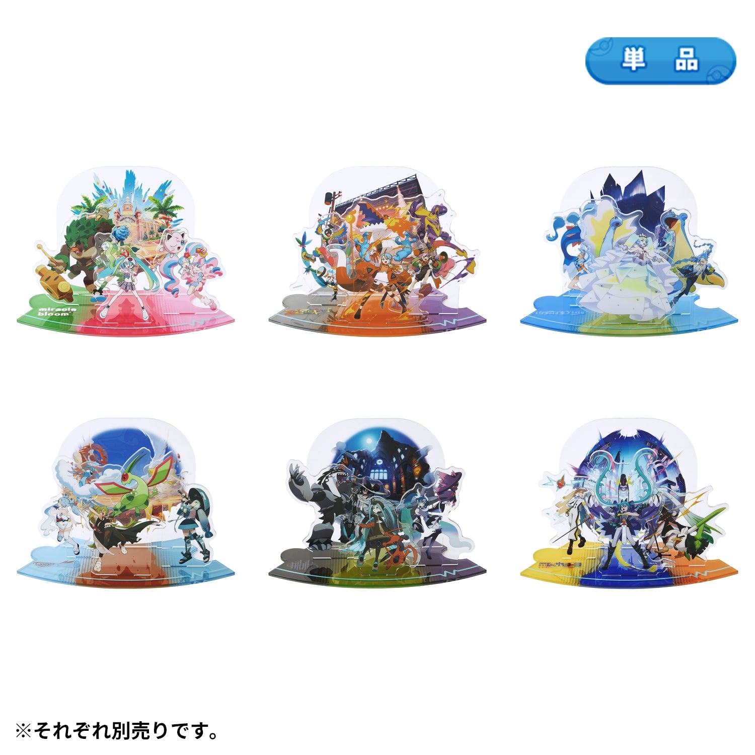 Pokemiku 18 Harmony Stage Acrylic Stand from Japan, colorful anime characters