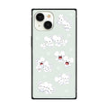 Square glass case compatible with iPhone15/14/13 Gray