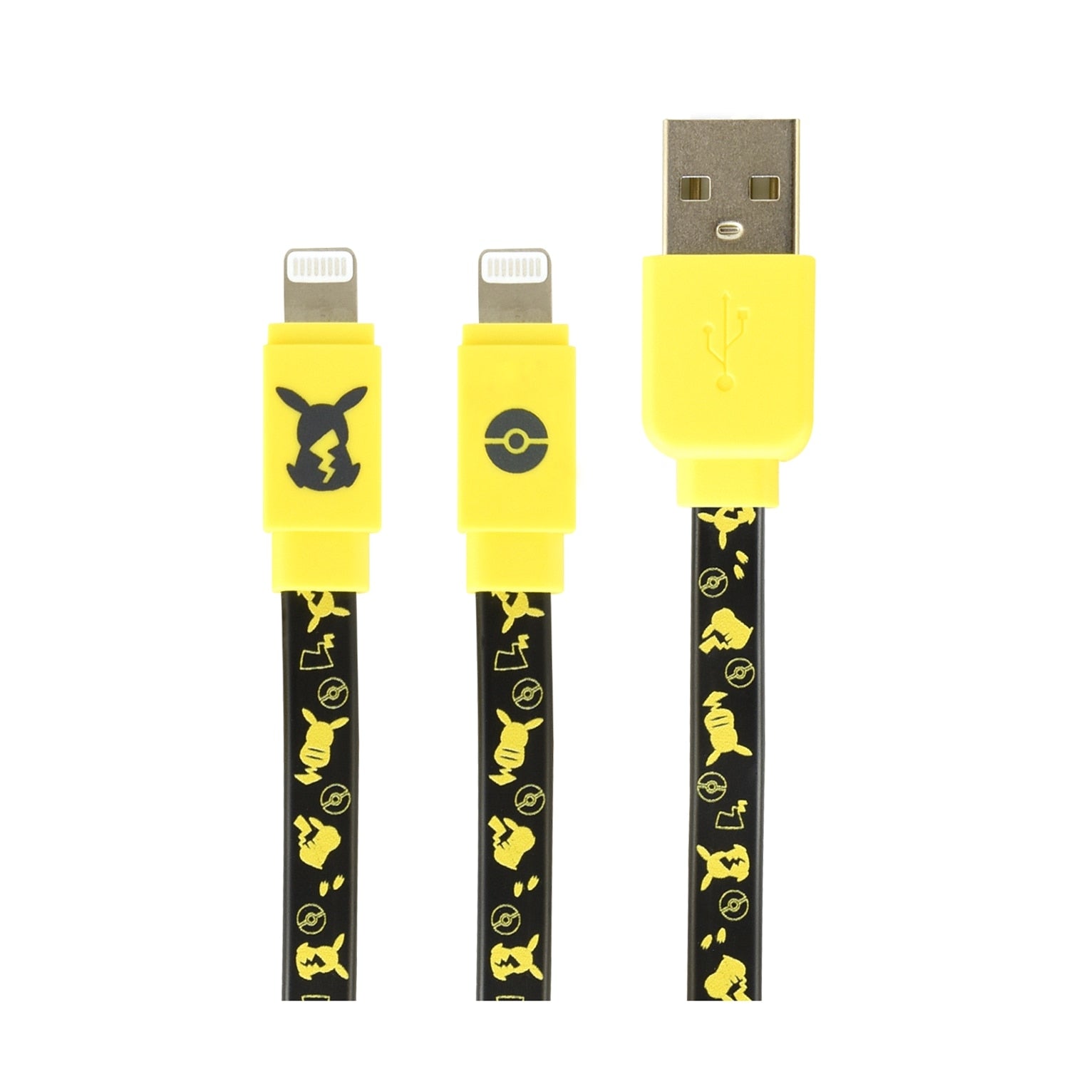 Pikachu sync & charging cable with Lightning compatibility, featuring Pikachu's cute face from Japan