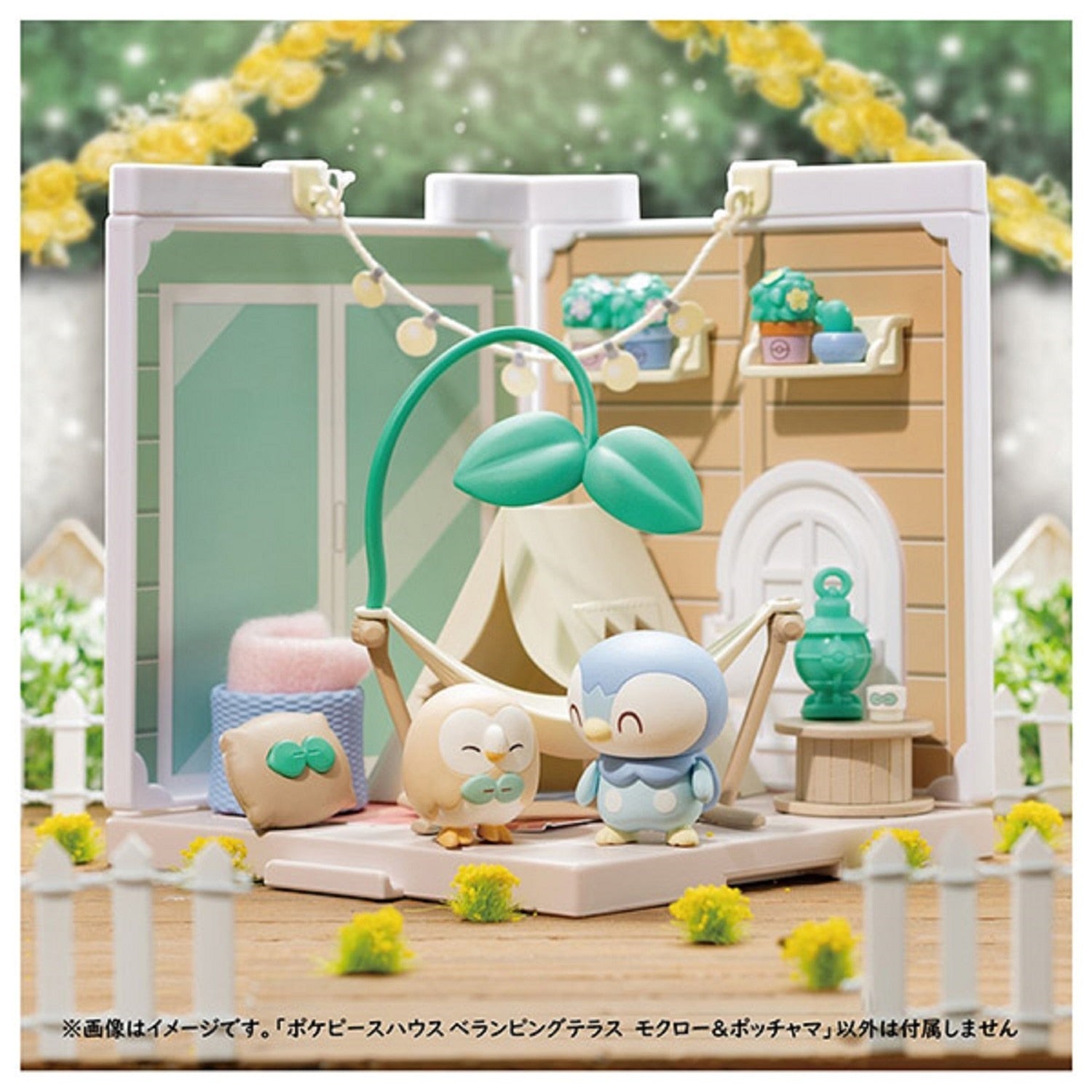Poke Peace House figures from Japan, Mokuro and Piplup, detailed accessories